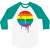 rainbow colored stripes dot running splashes 3/4 Sleeve Shirt