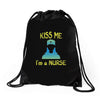kiss a nurse Drawstring Bags