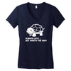 always late worth wait funny turtle Women's V-Neck T-Shirt