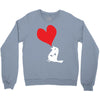bird love heart animal graph note music party pop art gift Crewneck Sweatshirt
