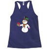 smiling snowman holding out christmas Racerback Tank
