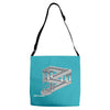 some game involving falling blocks in the style of m.c. escher Adjustable Strap Totes