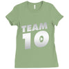 team 10 silver Ladies Fitted T-Shirt