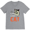 This Girl Loves Her Cat V-Neck Tee