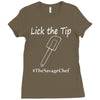 lick the tip shirt by the savage chef Ladies Fitted T-Shirt