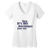 june 6 birthbay Women's V-Neck T-Shirt