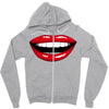 lips red Zipper Hoodie