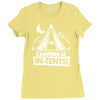 white ink camping is in tents funny Ladies Fitted T-Shirt