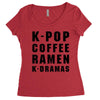 k pop coffee ramen k dramas Women's Triblend Scoop T-shirt