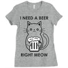 RIGHT MEOW BEER CAT Ladies Fitted T-Shirt