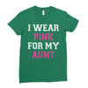i wear pink for my aunt breast cancer Ladies Fitted T-Shirt
