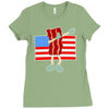 bacon american flag dab Ladies Fitted T-Shirt