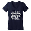 feminist agenda Women's V-Neck T-Shirt