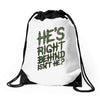 zombie right behind Drawstring Bags