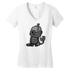 sad robot Women's V-Neck T-Shirt