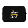 kings are born in april Laptop sleeve