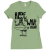 ride the wave california Ladies Fitted T-Shirt
