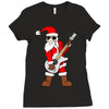 rock star santa claus father christmas Ladies Fitted T-Shirt