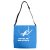 i do all my own stunts ski Adjustable Strap Totes
