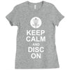 keep calm and disc golf on target frisbee basket Ladies Fitted T-Shirt