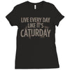 live every day like it's caturday Ladies Fitted T-Shirt