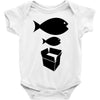 big fish little fish cardboard box   music t shirt Baby Onesie