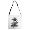 who loves frenchies Adjustable Strap Totes