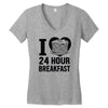 24 hour breakfast Women's V-Neck T-Shirt