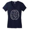 funny male brain ideal birthday gift or present Women's V-Neck T-Shirt