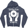 save our vinyl dj club Zipper Hoodie