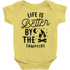 life is better by the camp fire (2) Baby Onesie