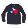 Eroded Texas Map With Flag Long Sleeve Shirts