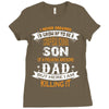 Super Cool Son Of A Freaking Awesome Dad Ladies Fitted T-Shirt