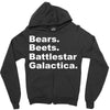 bears, beets, battlestar galactica Zipper Hoodie