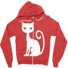 white cat funny Zipper Hoodie