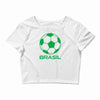 brasil sport soccer ball fun Crop Top