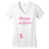 Muggle On Board Pink Women's V-Neck T-Shirt