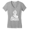 conquer   super saiyan goku Women's V-Neck T-Shirt