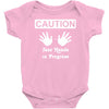 caution! jazz handsfunny jazz dance comic boogie camp trumpet Baby Onesie