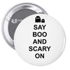 say boo and scary on 2 Pin-back button