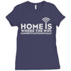 home is where the wifi Ladies Fitted T-Shirt