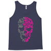 two coloured patterned skull   mens funny Tank Top