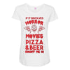 horror movies, pizza and beer Maternity Scoop Neck T-shirt