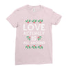Love Actually Is All Around Ugly Christmas for dark Ladies Fitted T-Shirt