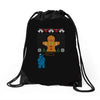 cookie monster gingerbread man ugly christmas sweater Drawstring Bags