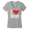 i love techno Women's V-Neck T-Shirt