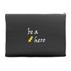 be a hero logo white Accessory Pouches