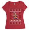 ugly sweater fight christmas t shirts Women's Triblend Scoop T-shirt