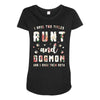 i have two titles aunt and dogmom and i rock them both with roses Maternity Scoop Neck T-shirt