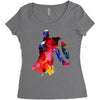 full color Women's Triblend Scoop T-shirt
